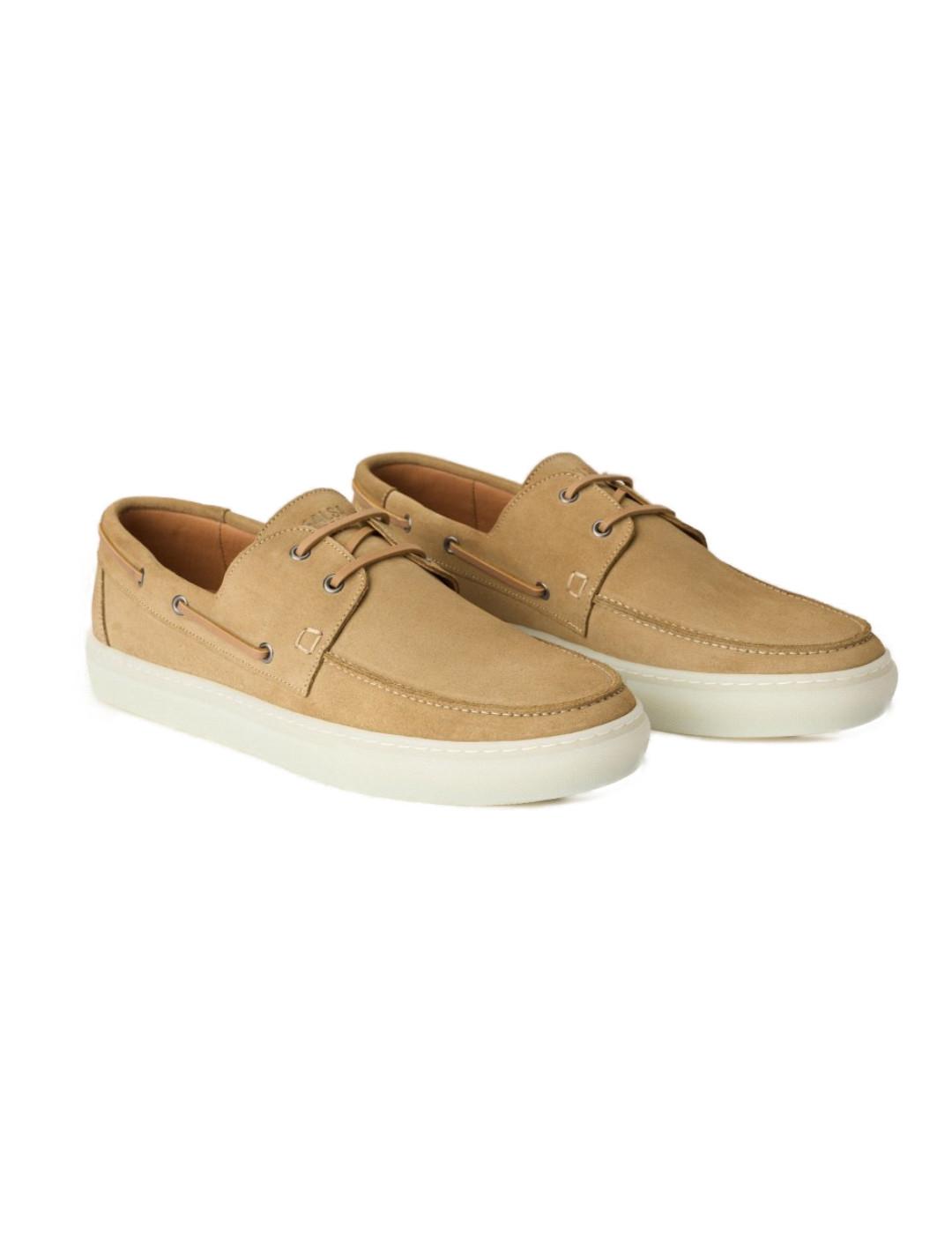Zapatos Salsa de piel con cordones camel para hombre