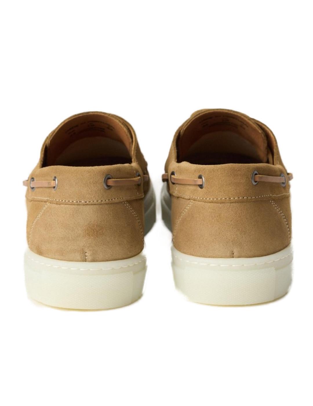 Zapatos Salsa de piel con cordones camel para hombre