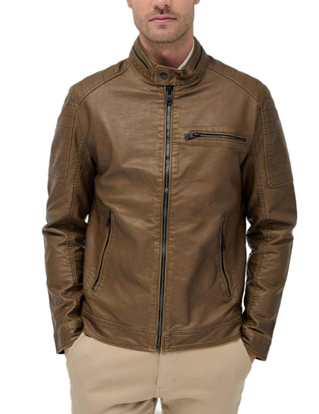 Chaqueta efecto piel hombre deals