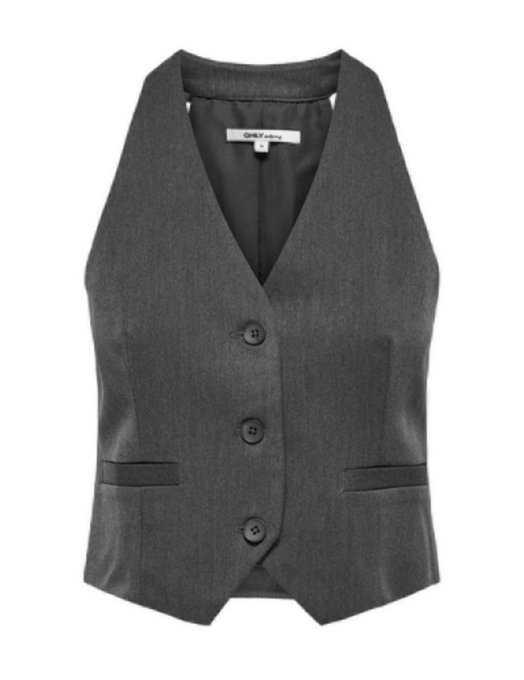 Chaleco de sastre Only Sulajma gris oscuro para mujer