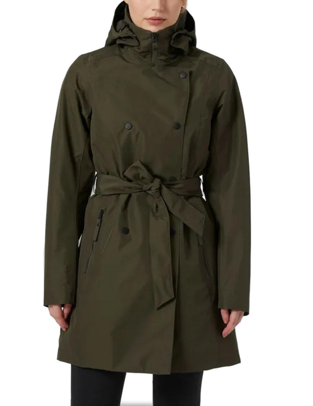 Trench verde militar mujer clearance