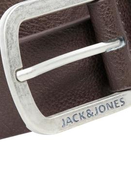 Cinturón Jack&jones harry marrón  hebilla metalica de hombre