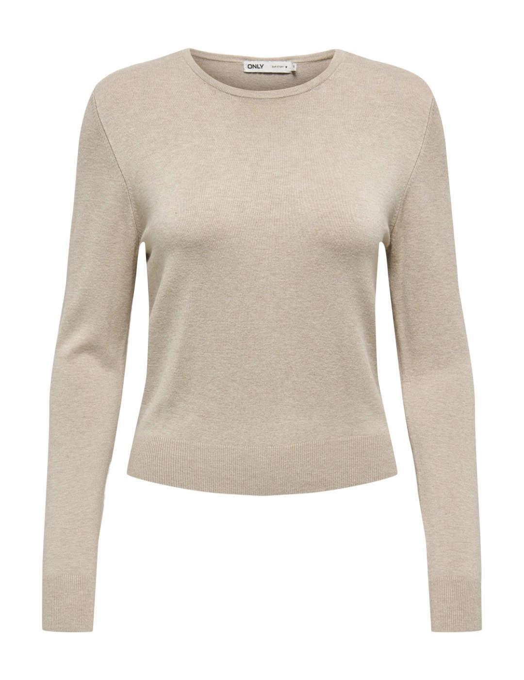 Jersey Only Venice beige de punto fino para mujer