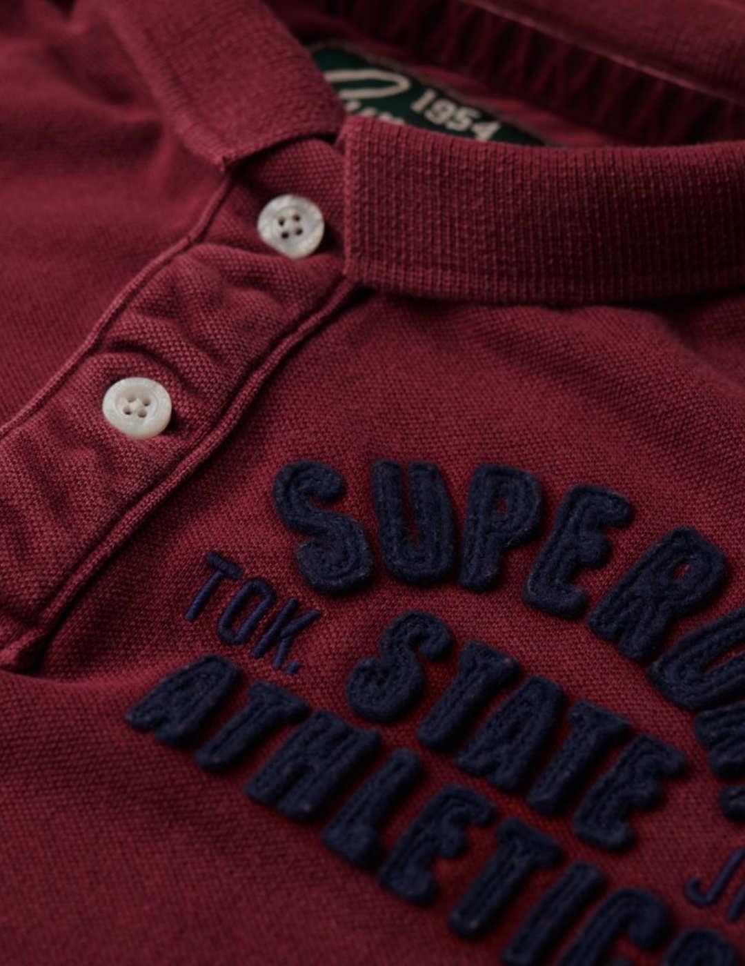 Polo Superdry Vintage Athletic granate manga corta de hombre
