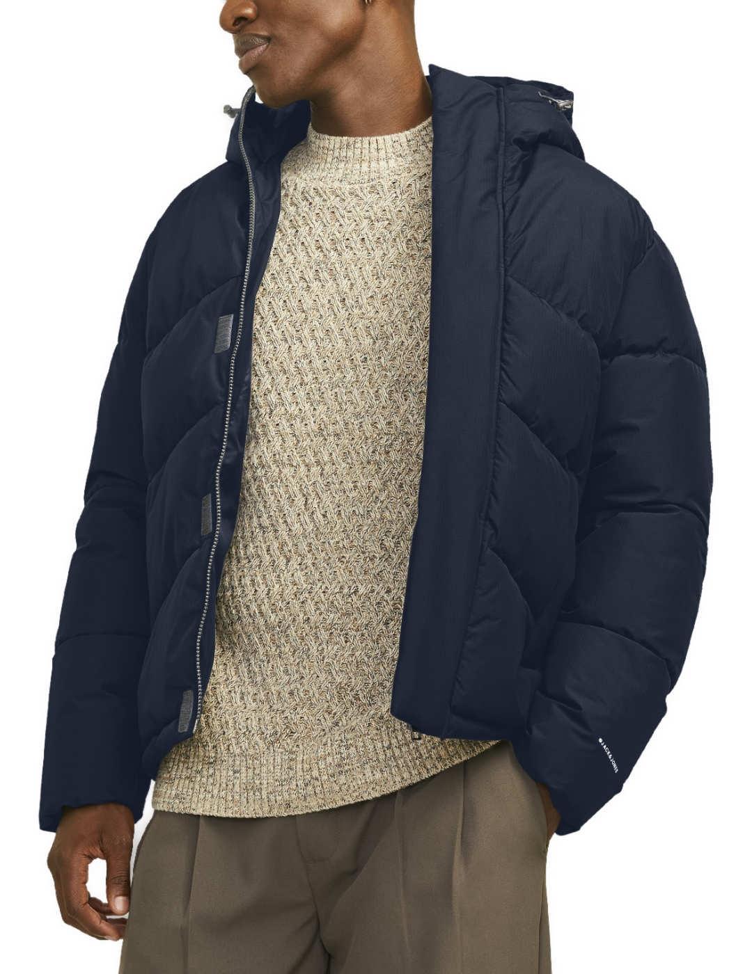 Plumas corto Jack Jones World marino guateado para hombr