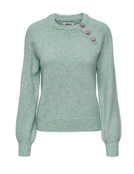 Jersey Only Lauren botones verde agua de punto para mujer
