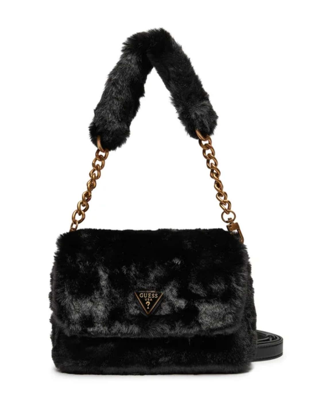 Bolso bandolera Guess Samia Shoulder negro de pelo mujer