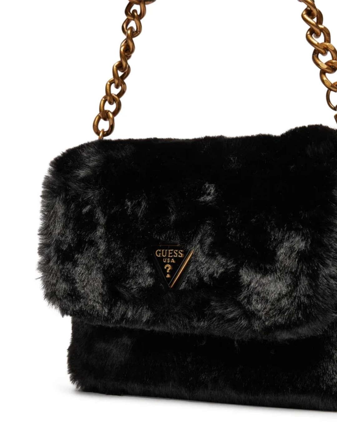 Bolso bandolera Guess Samia Shoulder negro de pelo mujer