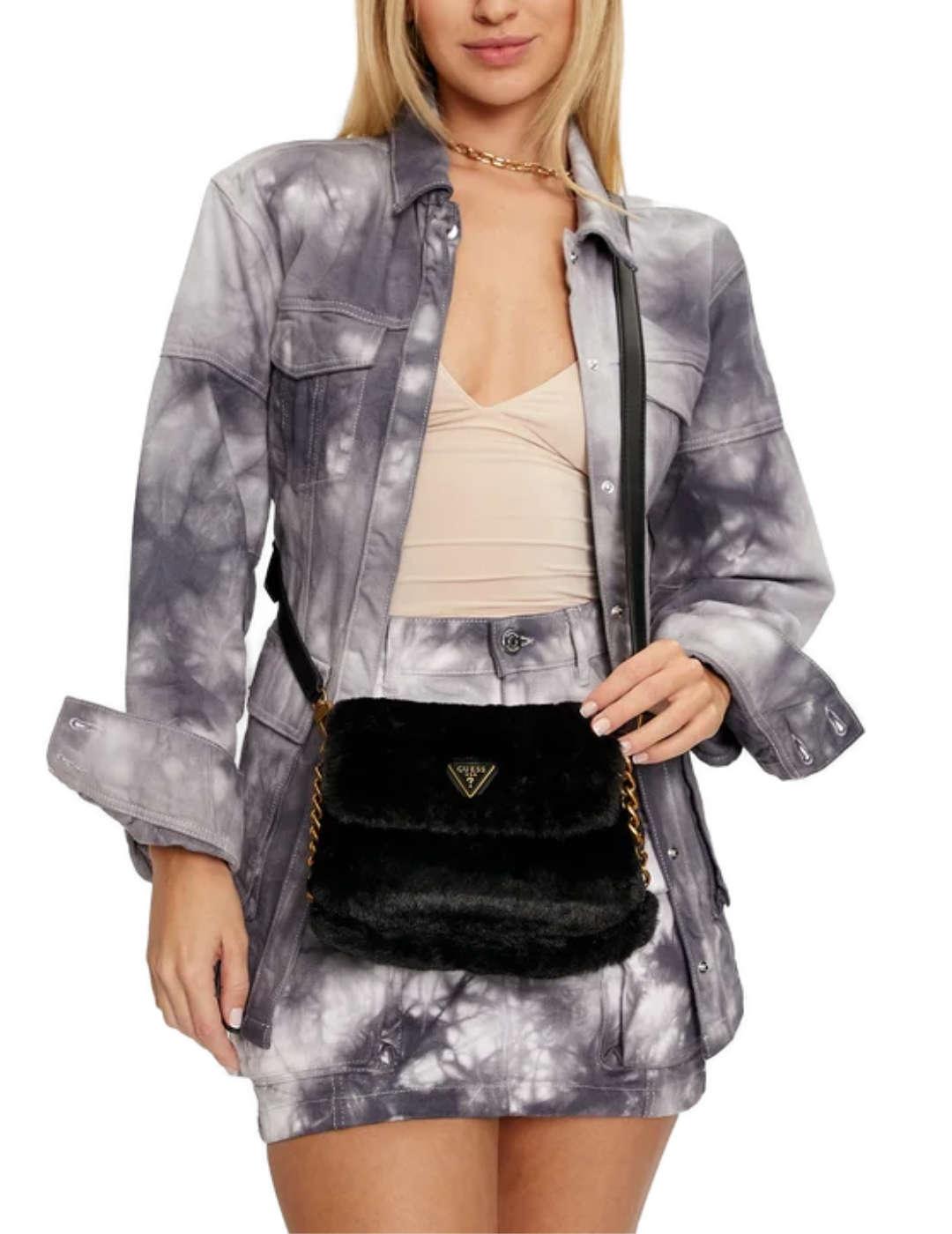 Bolso bandolera Guess Samia Shoulder negro de pelo mujer