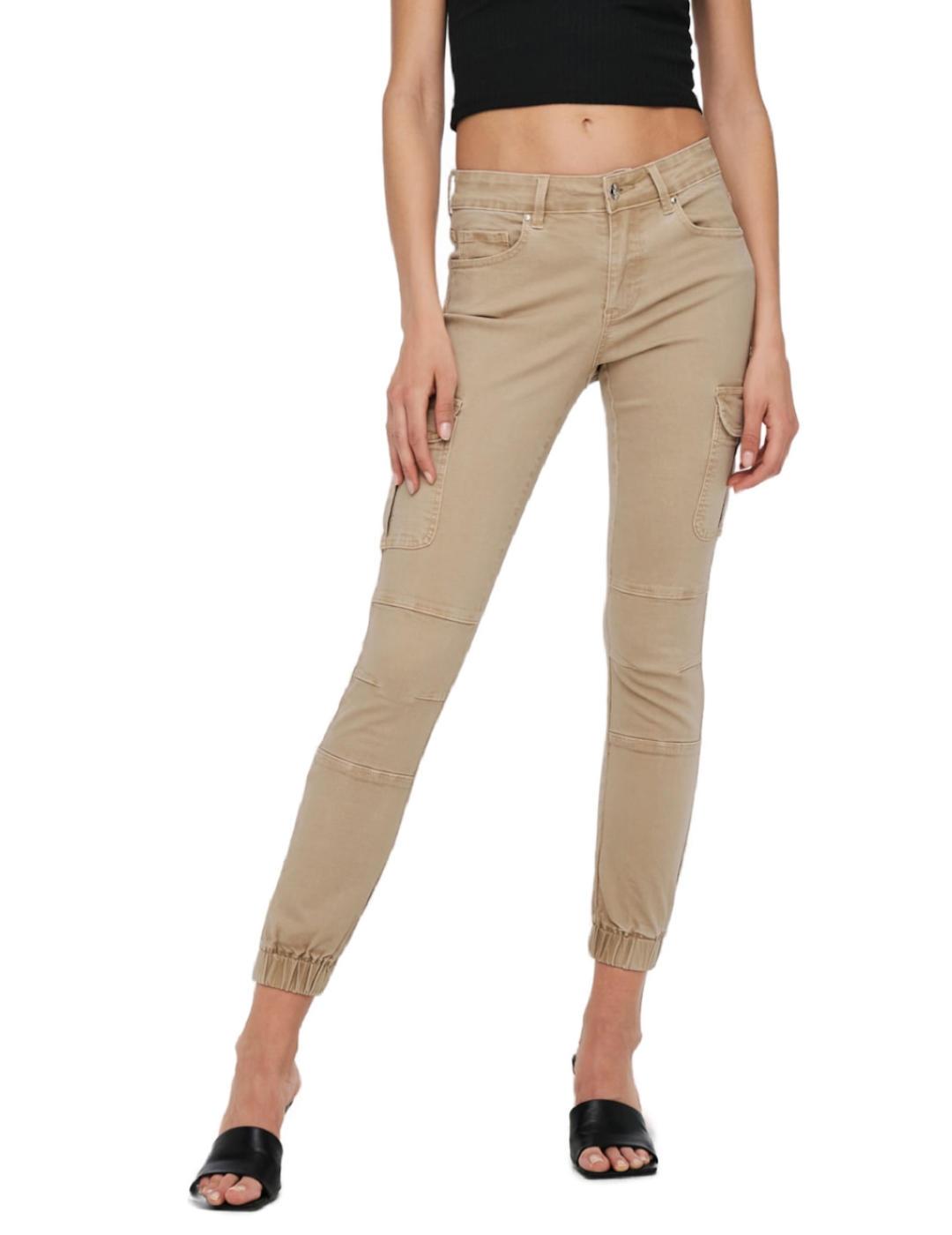 Pantalón cargo Only Missouri crudo slim fit para mujer