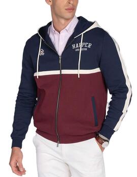 Sudadera Harper&Neyer beta marino con cremallera para hombre