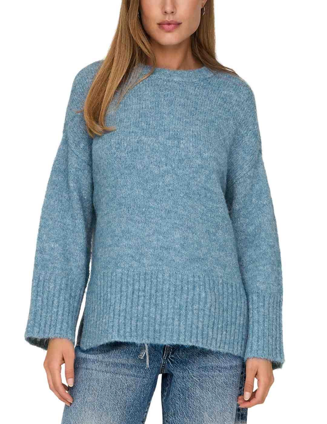 Jersey Only Maggie azul regular de lana para mujer