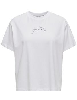 Camiseta Only Vinnie blanca manga corta mariposas para mujer
