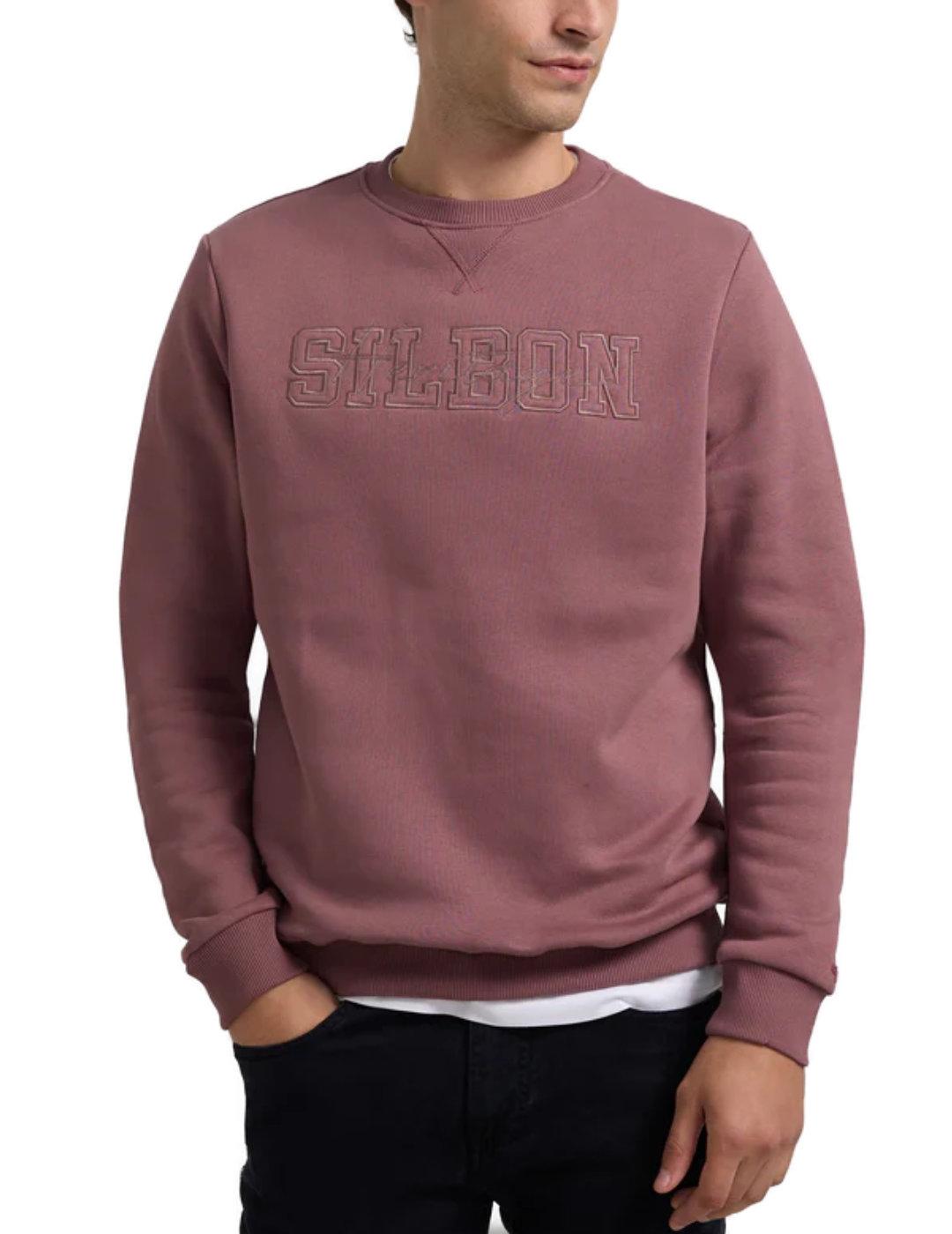Sudadera Silbon heritage rosa maquillaje sin capucha hombre