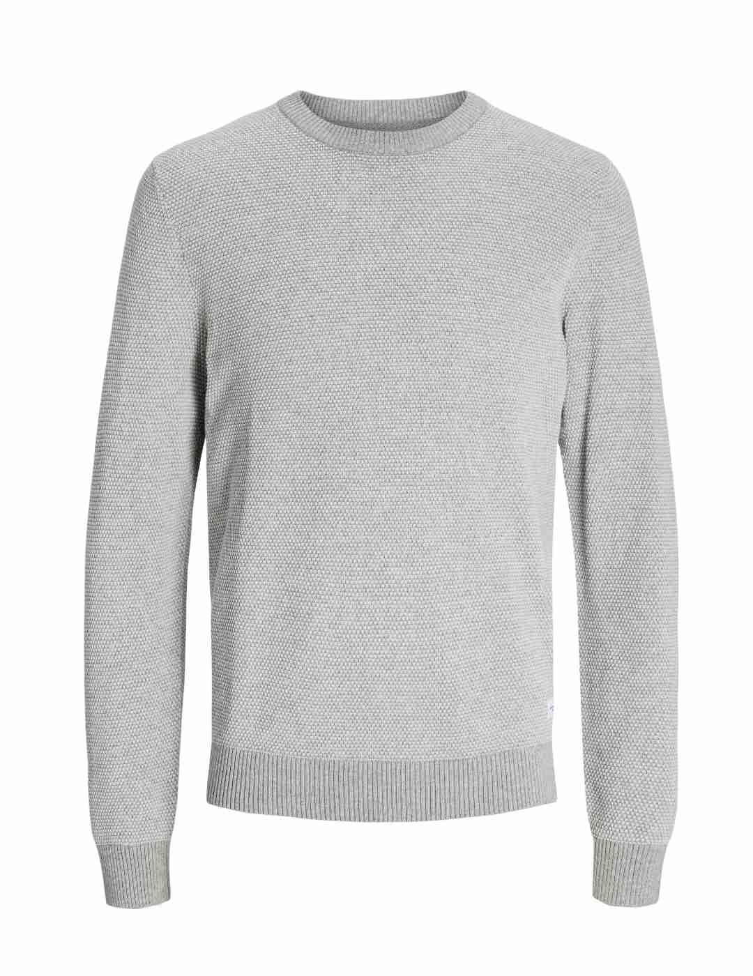 Jersey Jack&Jones Globe gris claro de punto para hombre
