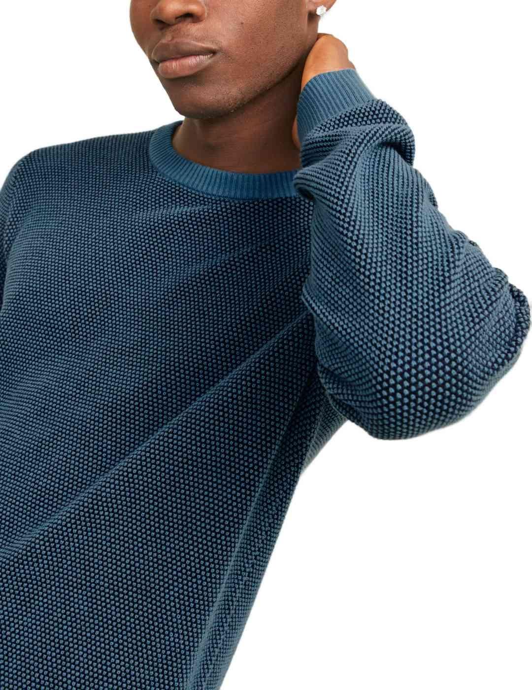 Jersey Jack&Jones Globe azul de punto para hombre