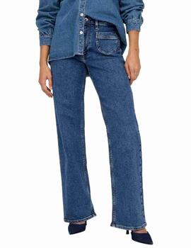 Pantalón vaquero Only Juicy azul marino wide para mujer