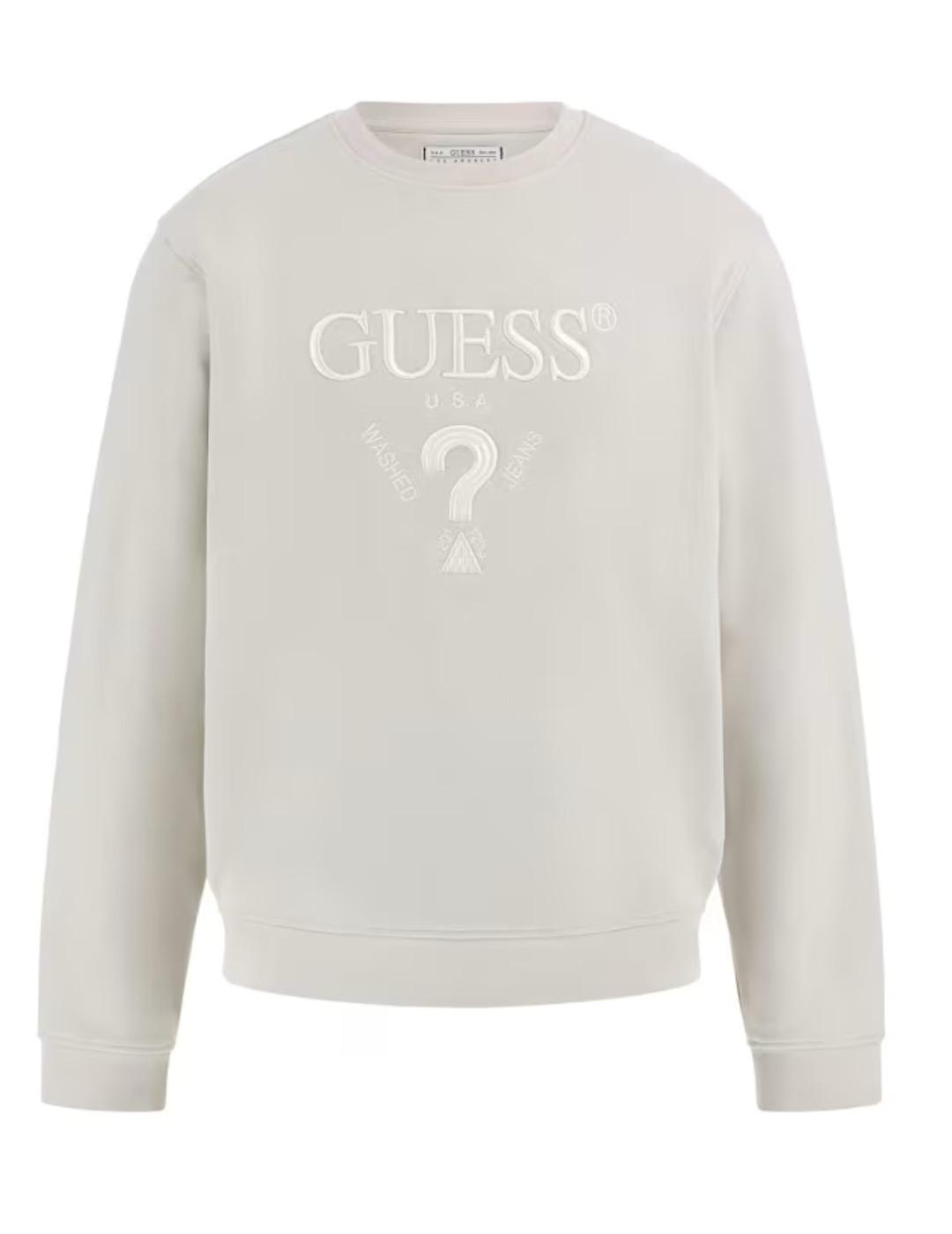 Sudadera Guess Beau gris sin capucha para hombre