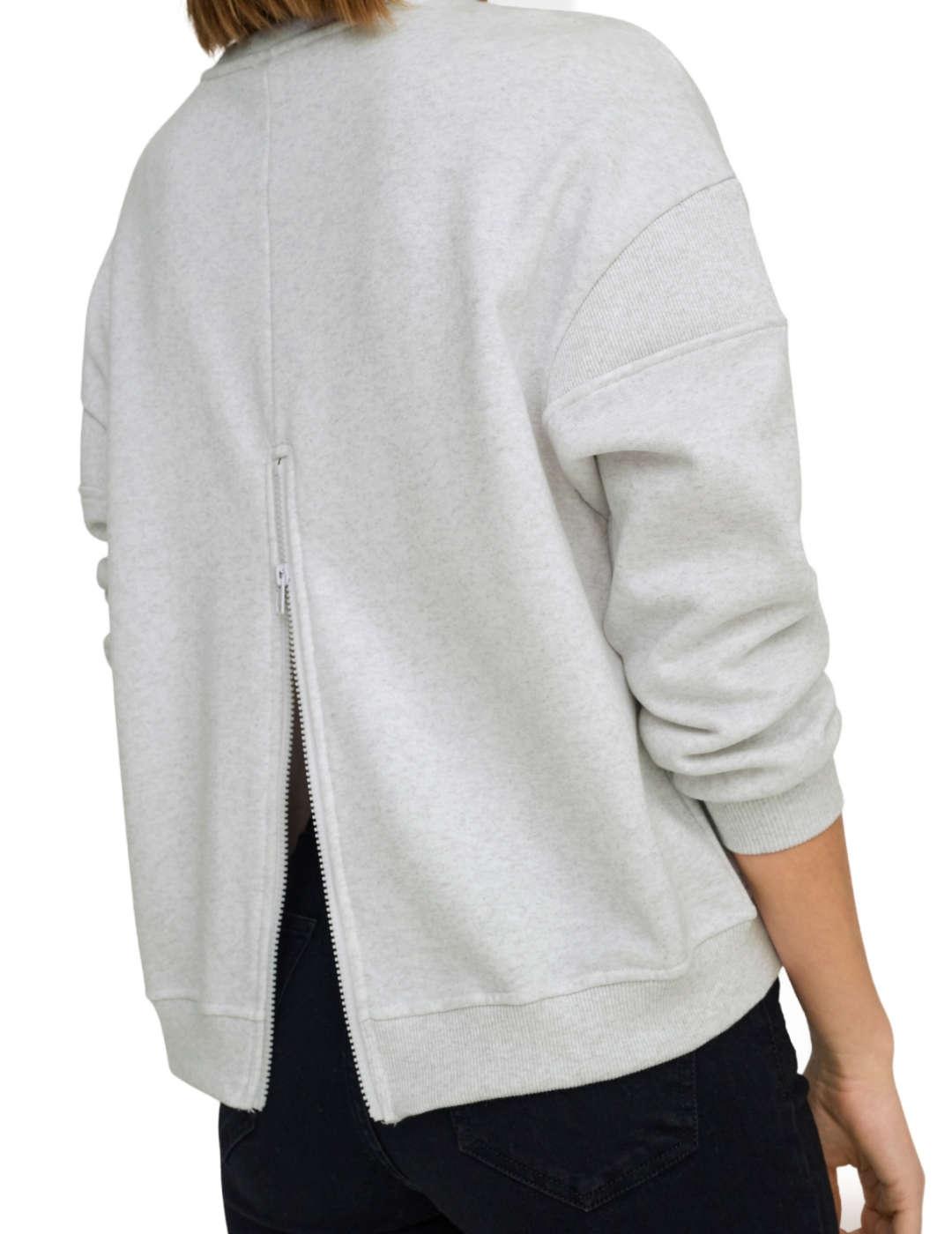 Sudadera básica Only Elliot gris claro sin capucha de mujer