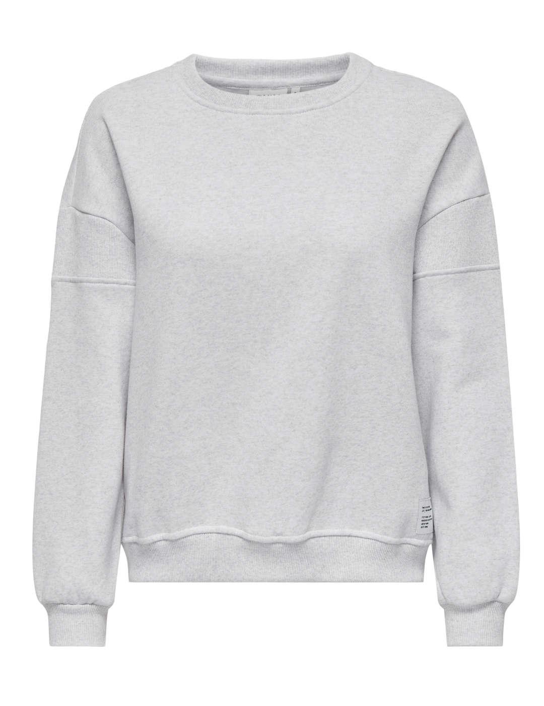 Sudadera básica Only Elliot gris claro sin capucha de mujer