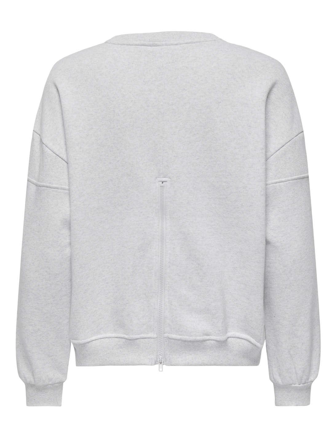 Sudadera básica Only Elliot gris claro sin capucha de mujer