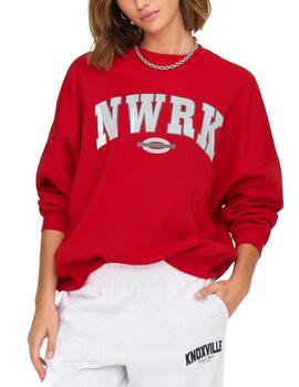 Sudadera Only Deborah rojo sin capucha para mujer