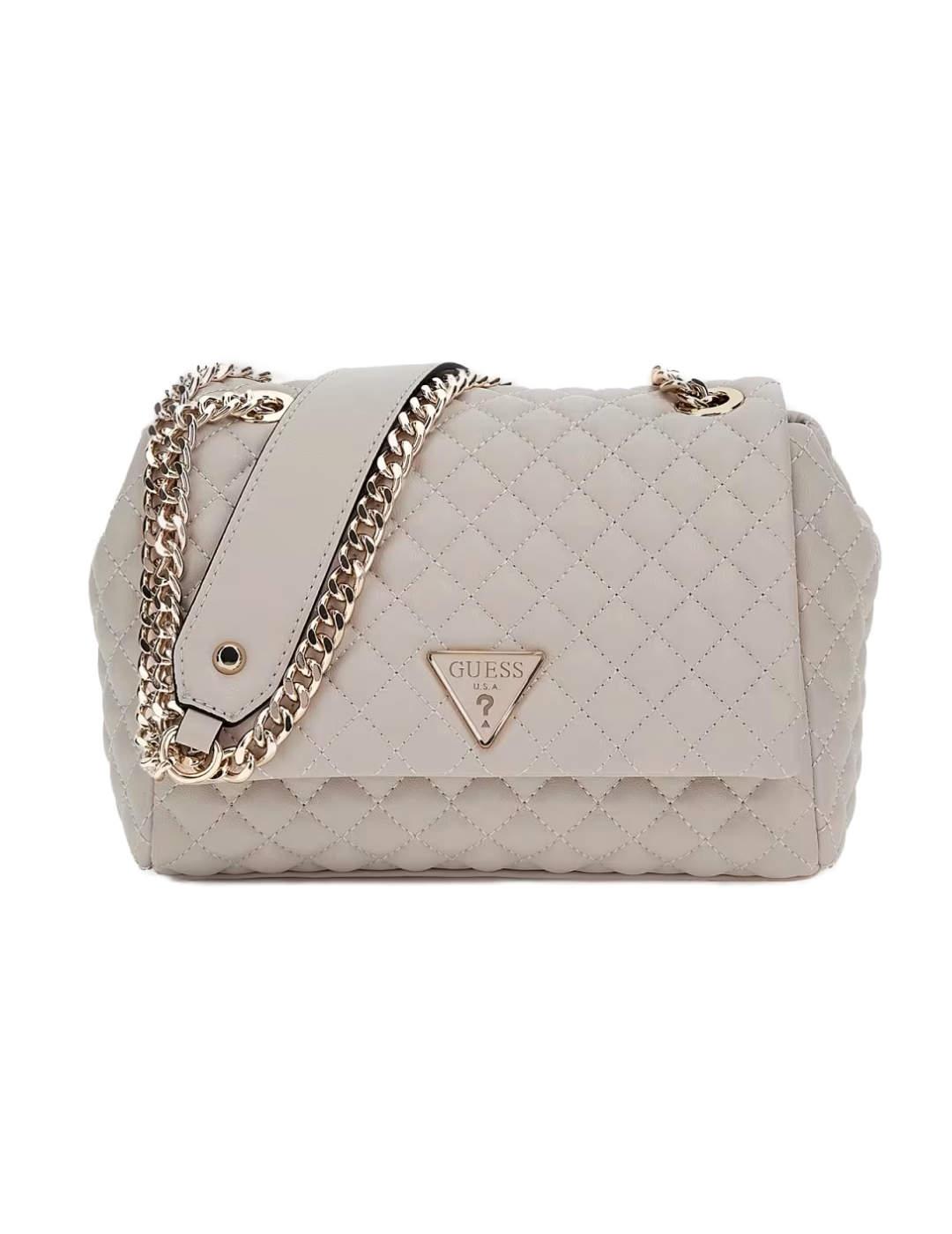 Bolso Guess Rianne xbody blanco roto guateado para mujer