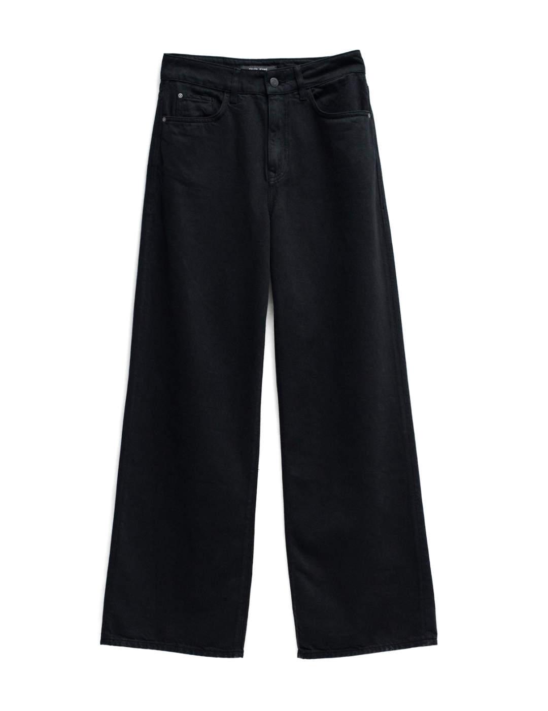 Vaquero Salsa Wide leg negro para mujer-Sg