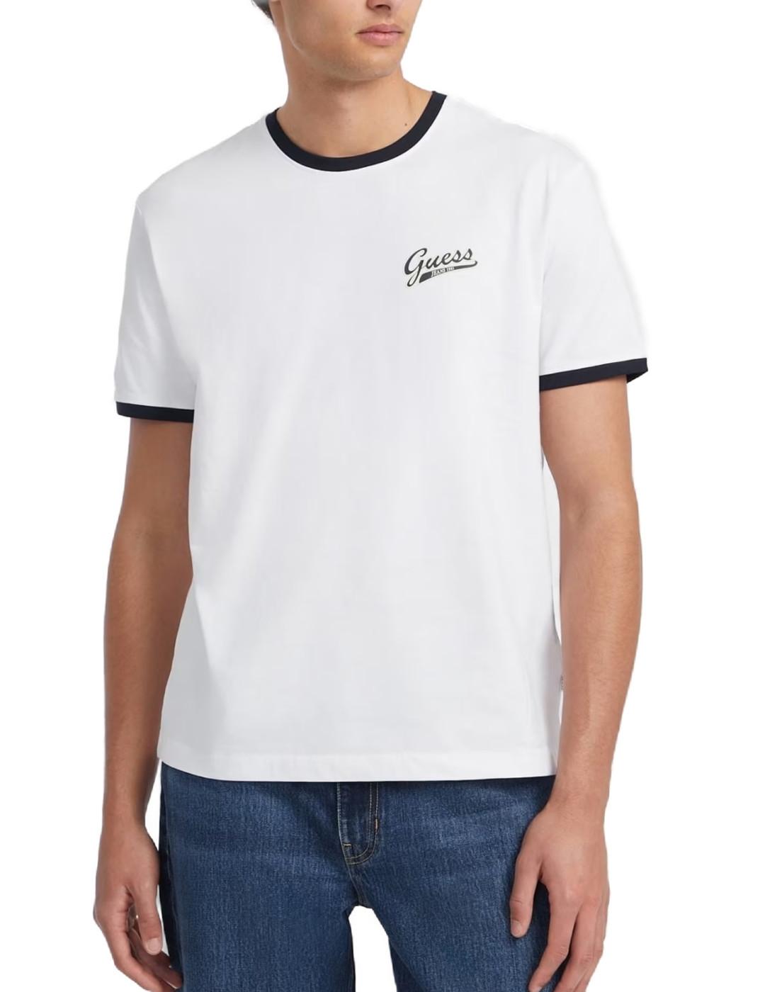 Camiseta Guess Jeans blanco manga corta para hombre