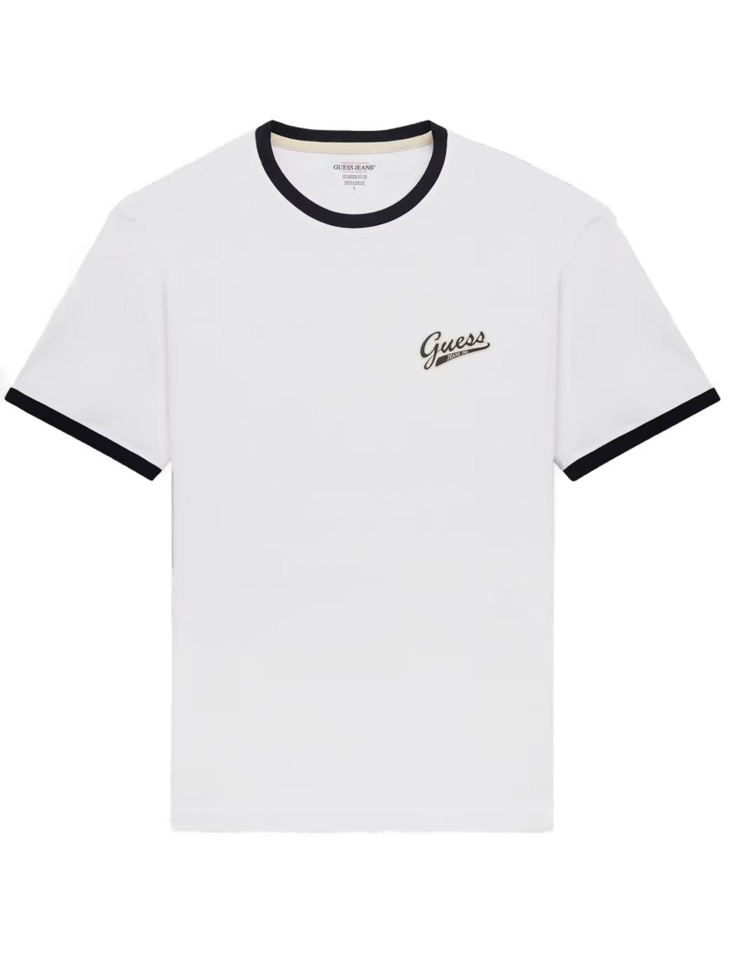 Camiseta Guess Jeans blanco manga corta para hombre