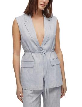 Chaleco Vila Sala gris claro jaspeado de traje para mujer