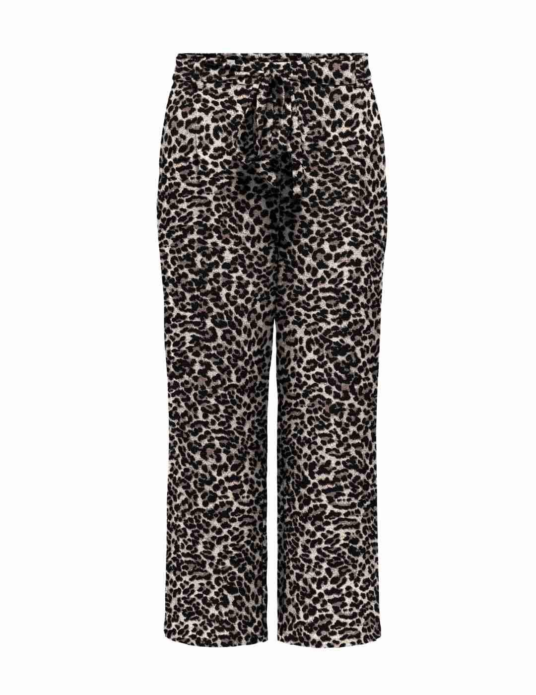 Pantalón Only Carmakoma Luz leopardo de tela para mujer