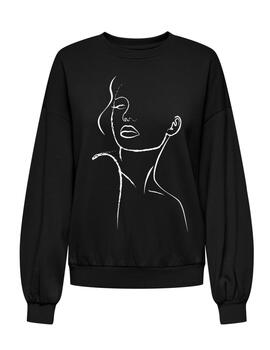 Sudadera Only Belinda negro sin capucha para mujer
