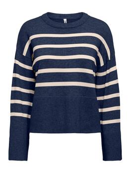 Jersey Only Lilllian marino raya blanca de punto para mujer
