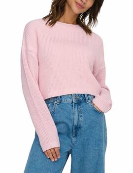 Jersey cropped Only Malavi rosa palo de punto para mujer