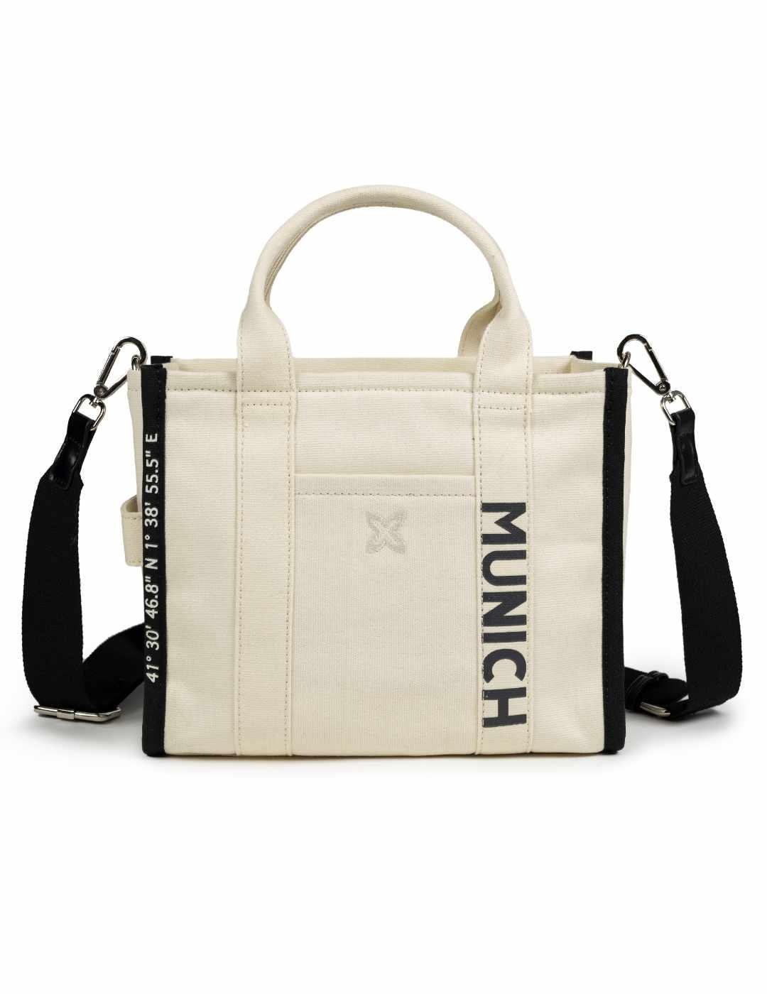 Bolso bandolera Munich tote crudo y negro para mujer