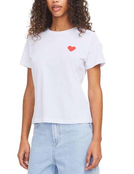 Camiseta JJXX Carly blanco corazón manga corta para mujer