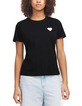 Camiseta JJXX Carly negro corazón manga corta para mujer