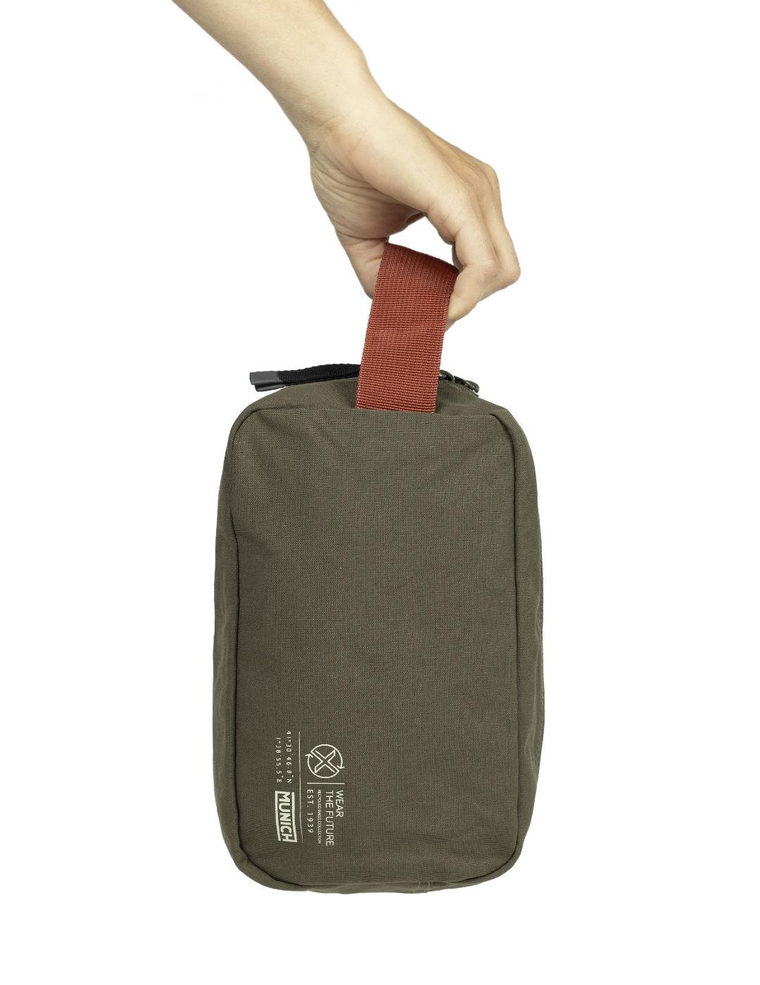 Neceser Munich Toiletry verde militar y marrón para hombre
