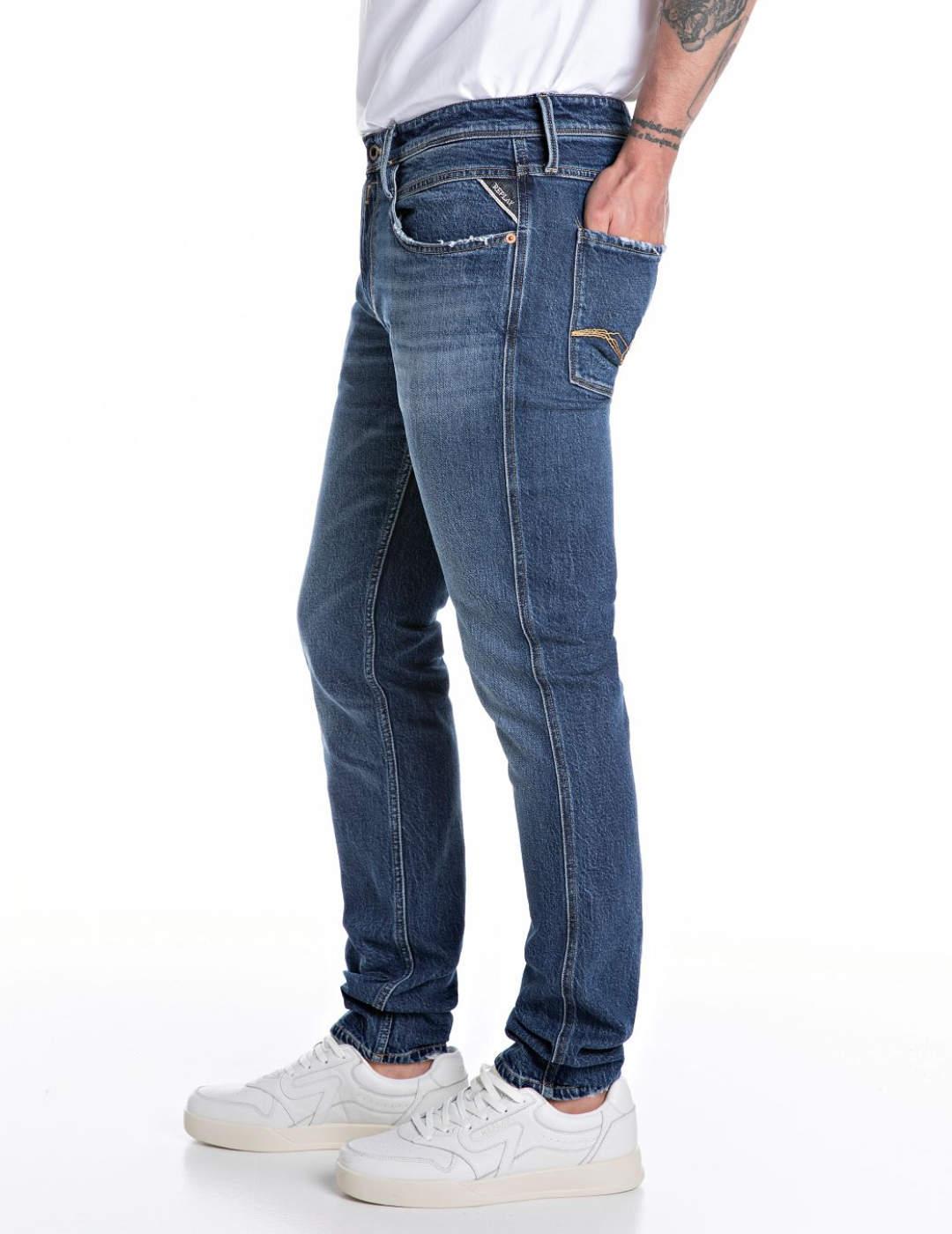 Pantalón vaquero Replay Ambass marino para hombre