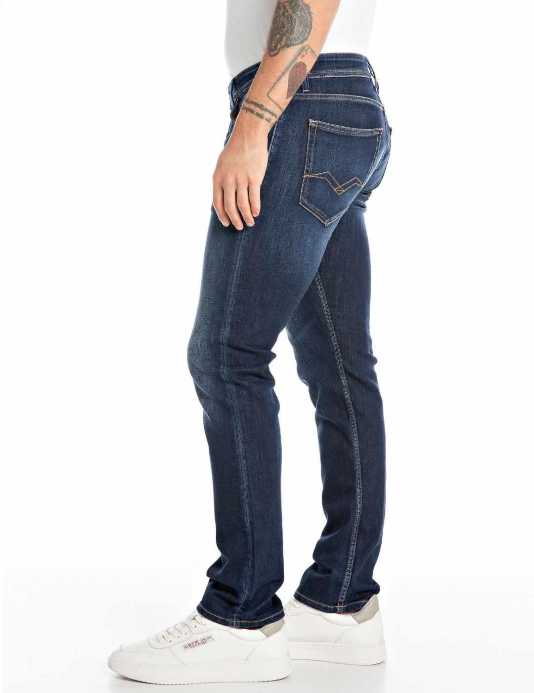 Pantalones Replay Grover azul oscuro regular para hombre
