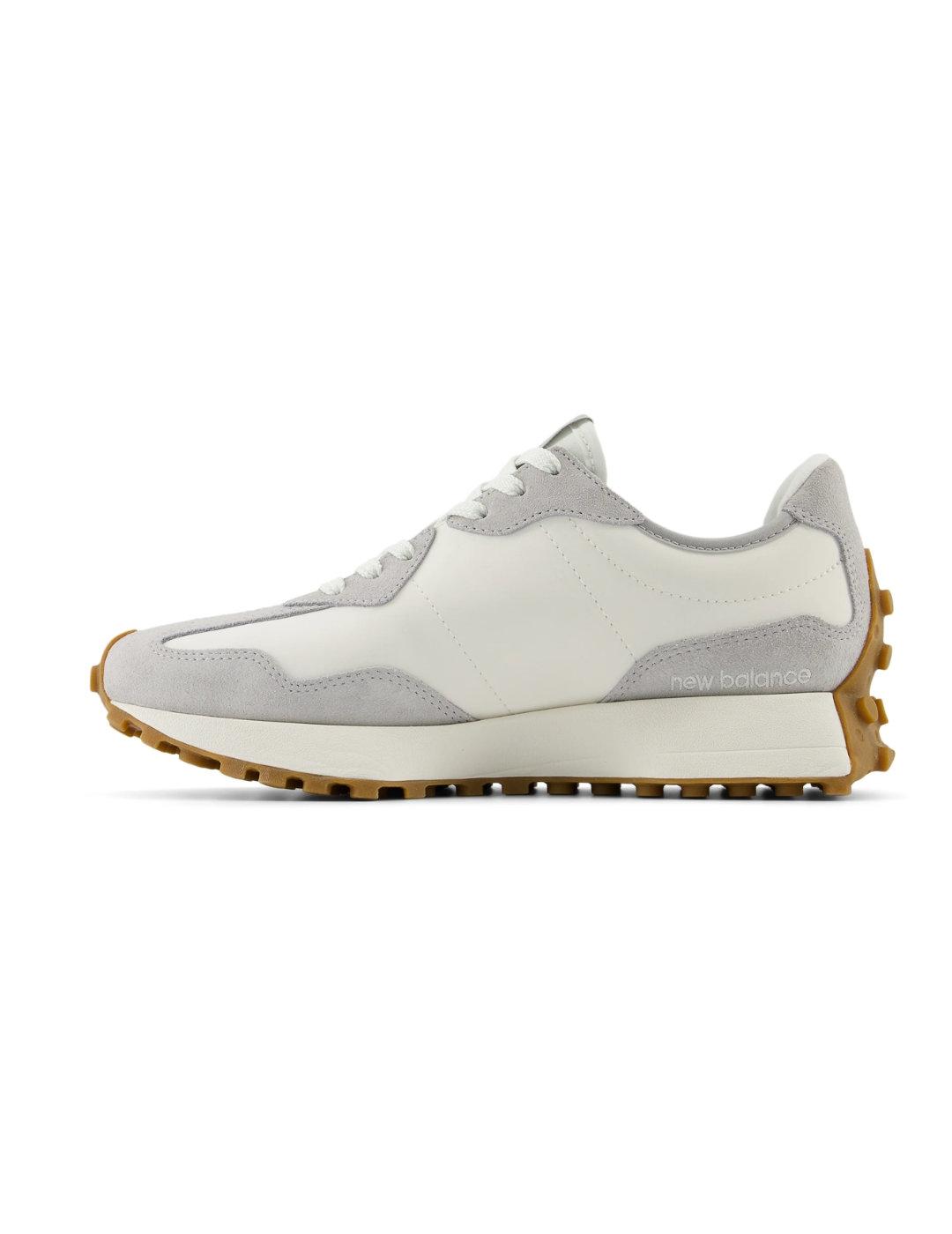 Zapatillas New Balance 327 gris y blanco unisex-Sg
