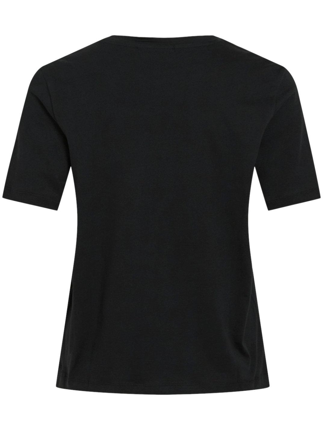 Camiseta Vila Sybil Inspire negro manga corta para mujer