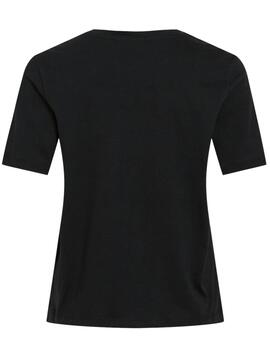 Camiseta Vila Sybil Inspire negro manga corta para mujer