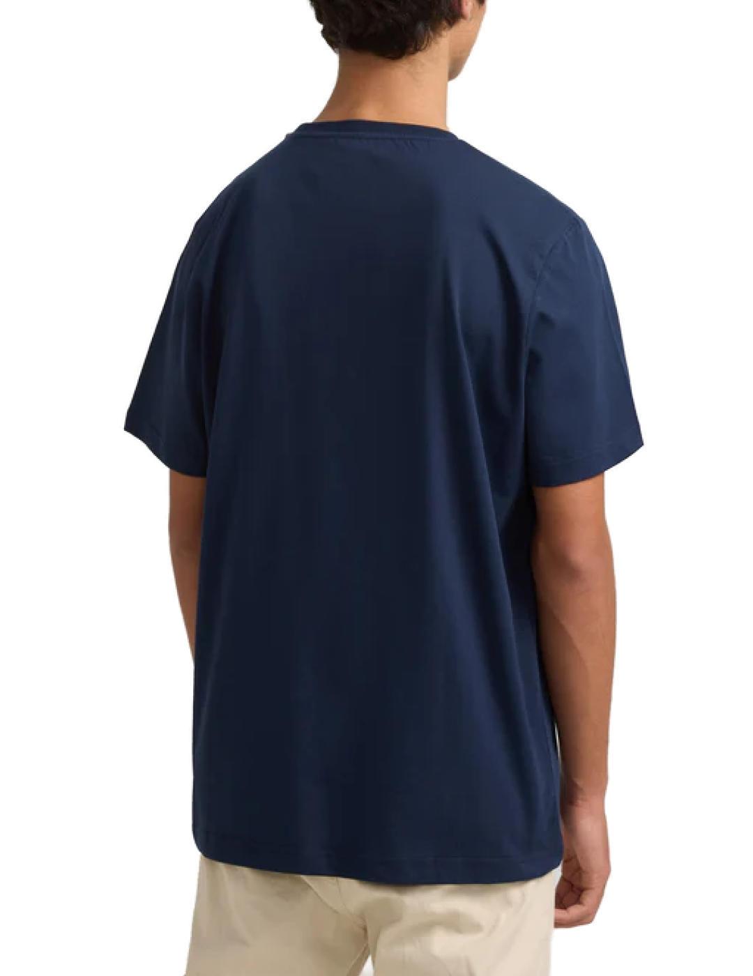 Camiseta Silbon raqueta media marino de hombre-&