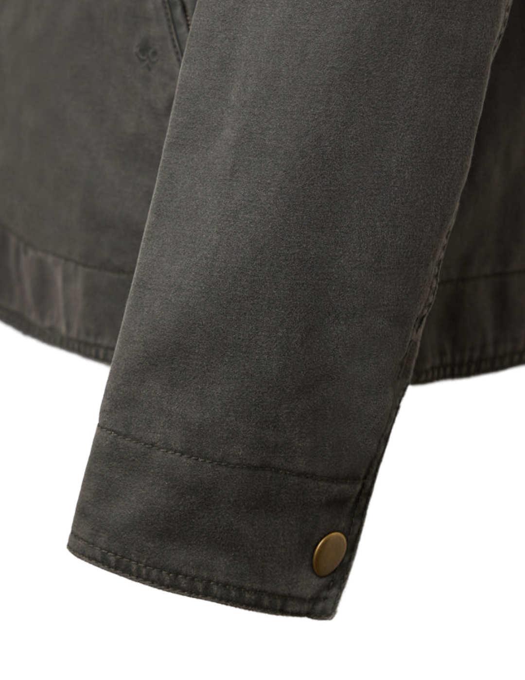 Chaqueta Silbon Clasica cuello pana verde-NG