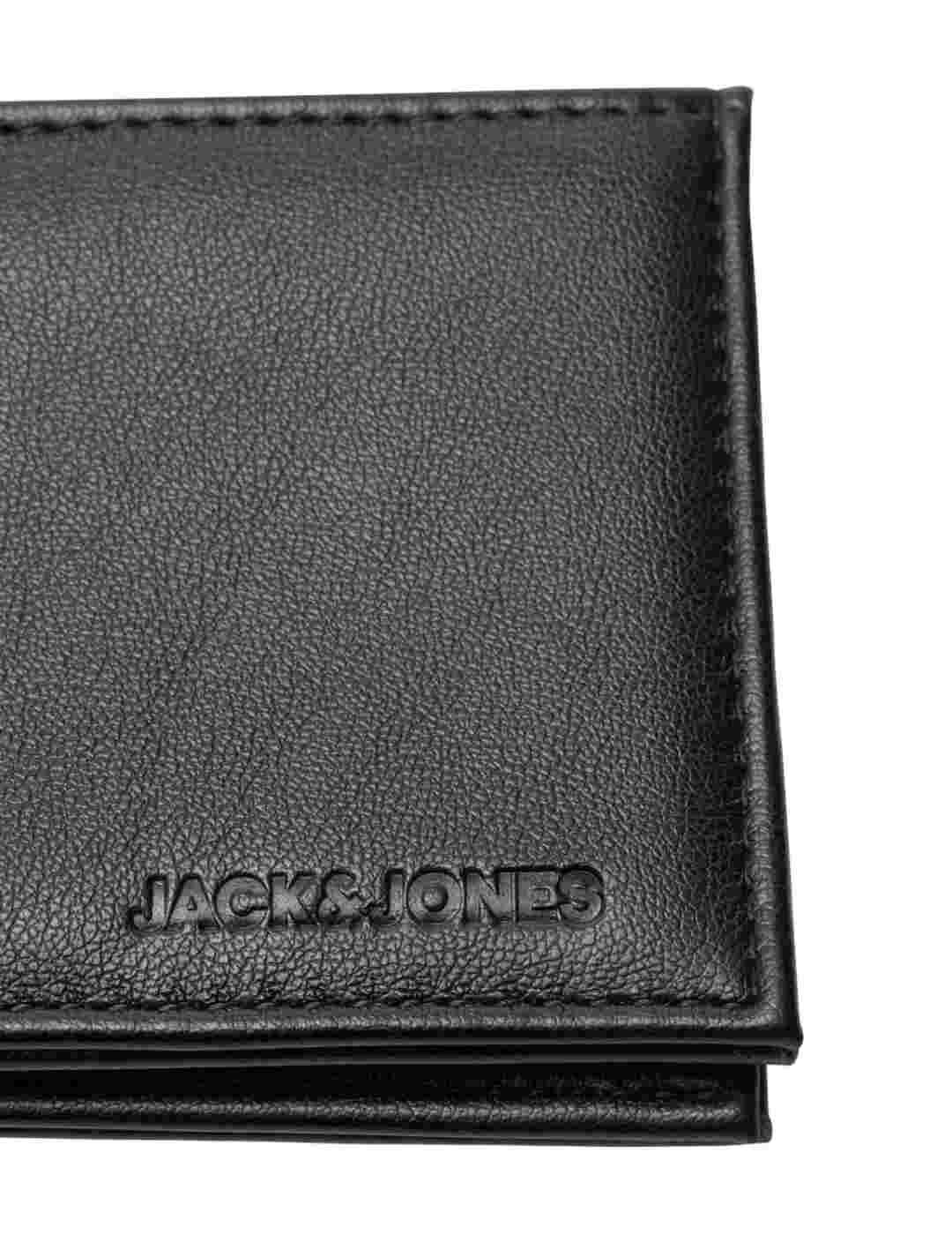 Cartera Jack/df01Jones Zack negro polipiel de solapa para hombre