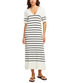 Vestido largo JJXX Layla polo blanco raya negra para mujer