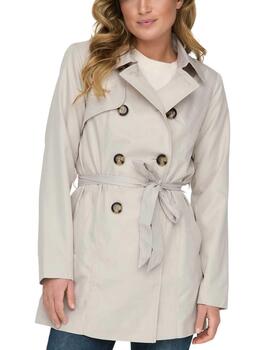Gabardina trench Only Valerie crudo básica para mujer