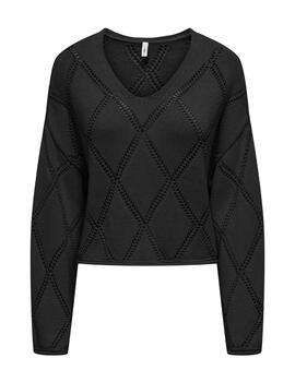 Jersey Only Taylor negro de punto troquelado para mujer